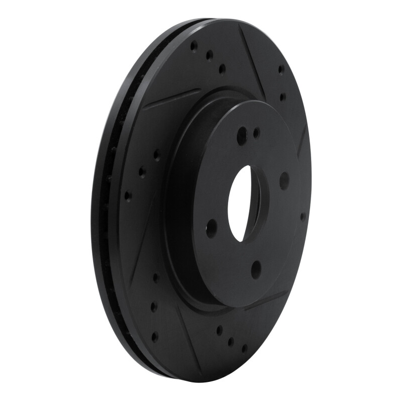 Mazda 2 Brake Rotor (1) - Front Right - R1 Concepts - Drilled & Slotted - Black - `11-`15